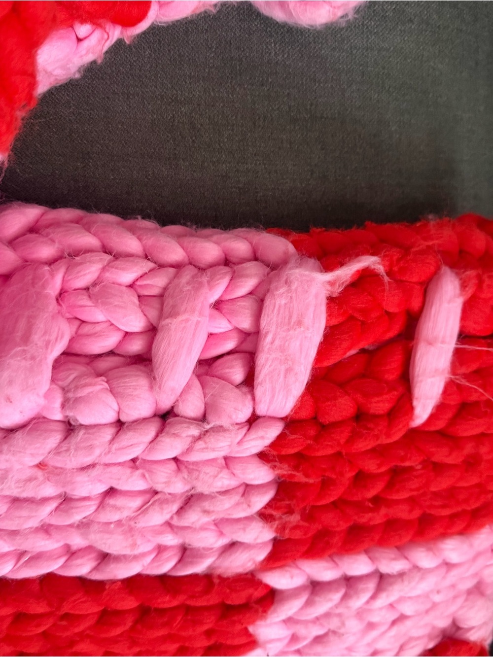 Hope Macaulay Colossal  Chunky Check Cardigan Jacket - Pink & Red - Picture 8 of 10